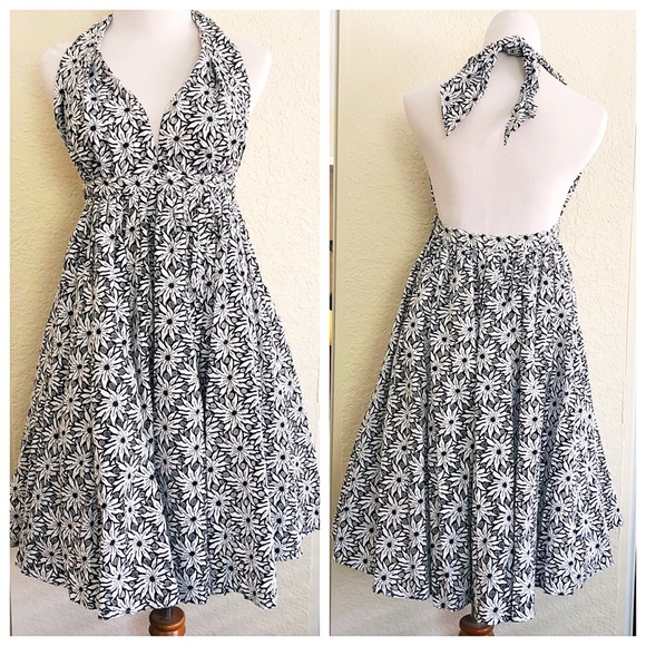 Black and White Floral Dress by Jean Paul Gaultier - Picture 1 of 6